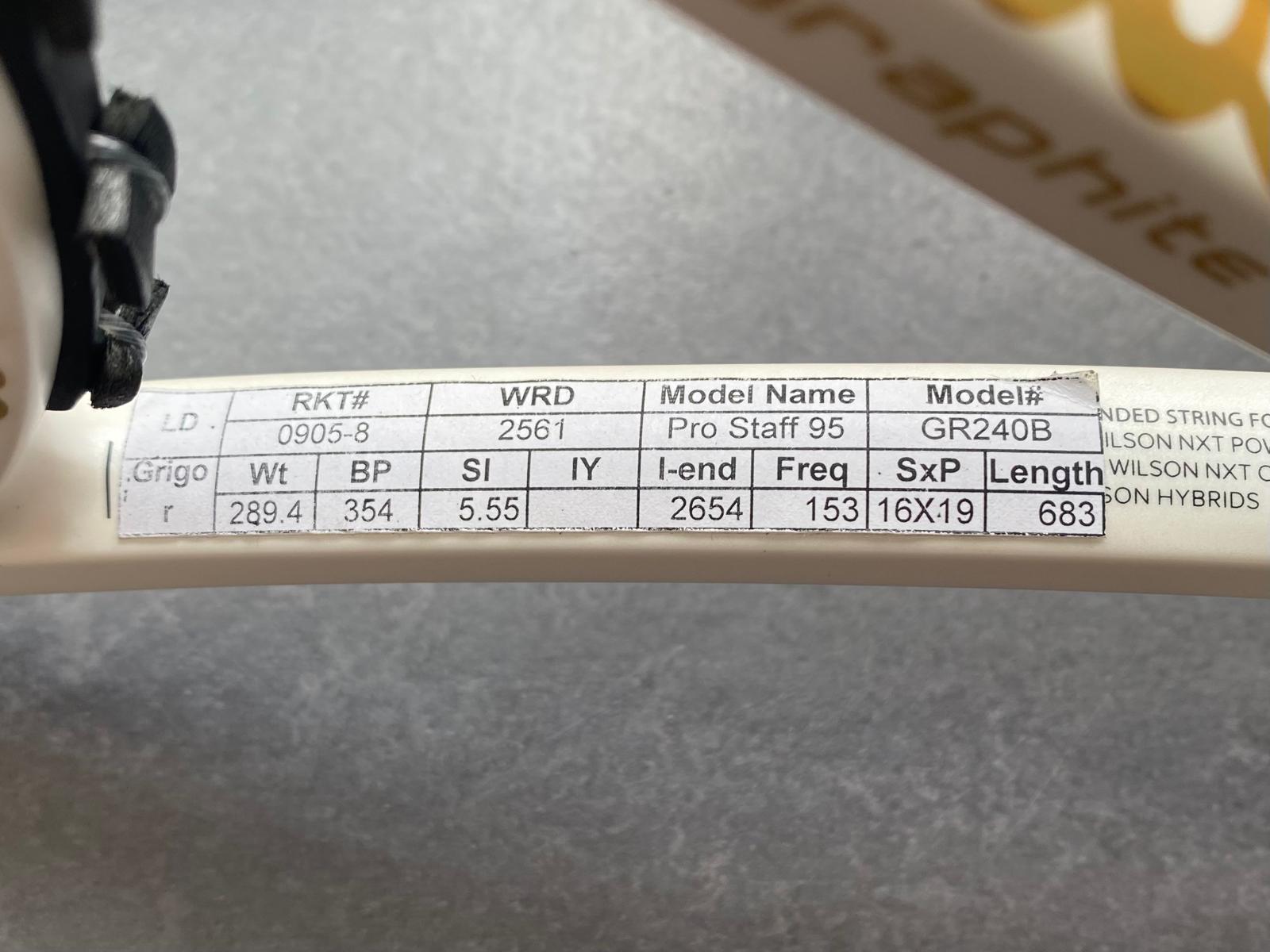 Grigor Dimitrov Personal Custom Wilson Pro Staff 93 (16X19)